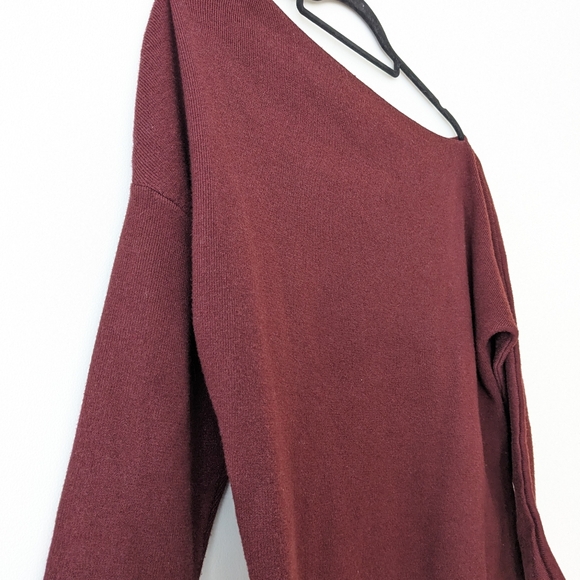 HALARA Off-Shoulder Sweater - Deep Red - Picture 3 of 5